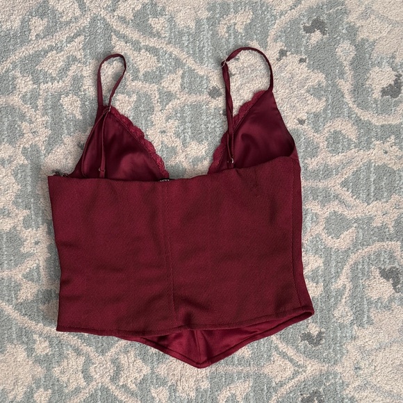 Tiger Mist Deep Red Lace corset Top - Picture 5 of 5